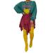 Canrulo Women s Irregular Hem Plaids Skirt Casual High Waisted Elastic A Line Mini Skater Tennis Skirt with Belt Streetwear Red XL