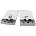 Skip s Garage F-18 Hornet Fighter Jet Solid Wood Cornhole Board Set