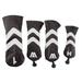 4 Pieces Waterproof PU Leather Golf Head Cover Hybrid Club Protector Sleeves Golfing Iron Head Covers Brown