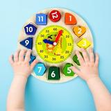 Educational Toys for 3 Year Old Garlictoys Wooden Shape Color Clock Puzzle-Teaching Time Sorting Number Blocks Stacking Montessori Early Learning Montessoril Wood Education Toy