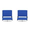 Flash Furniture Set of 2 Grandstand Comfort Seats by Flash - 500 lb. Rated Lightweight Stadium Chair with Handle & Ultra-Padded Seat Blue