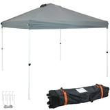 Sunnydaze Premium Pop-Up Canopy with Rolling Carry Bag - Gray - 12 x 12