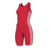 adidas Women s 3 Stripe Wrestling Singlet Girls Youth Medium Red/White