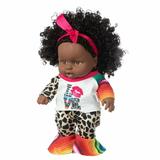 qucoqpe Mini Black Baby Doll Set - 8 Inch African Doll Set |Realistic Baby Doll Black Girl and Boy Baby Doll | Baby Dolls for 2 Year Old Girls | Doll Baby Toy for Toddlers | Toddler Baby Doll
