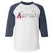 Shop4Ever Men s Skeleton Hands Breast Cancer Awareness Raglan Baseball Shirt X-Large White/Navy