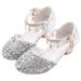 2-12T Girls Mary Jane Sequins Shoes Princess Girls Rhinestone Shoes Dress Up Party Sandals Latin Tango Dance Shoes