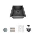 TORVA 17x19x9 Inch Undermount Kitchen Sink 9 Inch Deep Nano Coating 16 Gauge Thickness SUS304 Stainless Steel Prep Wet Bar Sinks Single Bowl Sink for Laundry Room RV Charcoal Gunmetal Color