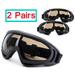 LELINTA 2 Pairs Ski Goggles Skate Glasses Over Glasses Winter Snow Outdoor Sports Skiing Snowboard Goggles with Anti-Fog 100% UV Helmet Compatibility for Unisex Women Men