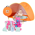 XGeek Kids Tent Portable Infant UV Protection Baby Beach Tent Waterproof Shade Pool Sun Shelter Sun Shade for Baby Pop Up Baby Beach Tent with Pool Baby Tent for Outdoor Indoor(Free Set Toys)
