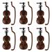 OUNONA 6Pcs Simulation Violin Model Ornament Mini House Decor Plastic Violin Doll House Decor