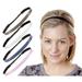 Hipsy Adjustable No Slip Skinny Tech Sport Headbands for Women & Girls 5-Pack (Black/Pink/Navy/White/Brown)