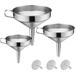 Stainless Steel Funnel Kitchen Strainer Funnel Set 3 Piece Stainless Steel Funnel Filter Set With Removable Strainer For Transferring Liquid Ingredients