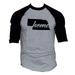 Men s Home Nebraska Map V336 Gray/Black Raglan Baseball T-Shirt Large