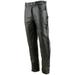 Xelement B7470 Men s Black Premium Leather Motorcycle Over Pants with Side Zipper and Snaps 36