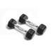 York Barbell Rubber Hex Dumbbell with Chrome Ergo Handle - 5 lbs