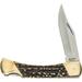 Uncle Henry Next Gen Staglon LB8CP Bear Paw 8.7in Folding Knife with 3.7in Stainless Steel Clip-Point Blade Brass Bolsters and a Staglon Handle for Hunting Camping EDC and Outdoors