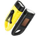 GeeRic 2-Pack Hand Crank Solar Powered Flashlight Emergency Rechargeable LED Flashlight Survival Flashlight Quick Snap Carabiner Dynamo Flashlight Torch for Outdoor Sports Yellow+Black