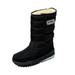 TUTUnaumb Hot Sale Winter Women S Snow Boots Platform Thick Plush Waterproof Motorcycle Boots Warm Mid-Calf Shoes for Leisure and Outdoor-Black