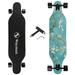 Longboard Skateboard Complete - 41 Inch Longboard for Hybrid Freestyle Carving Cruising and Downhill with All-in-one T-Tool for Beginners