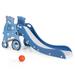 Costway 4 in 1 Foldable Baby Slide Toddler Climber Slide PlaySet w/ Ball Blue