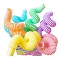HOTBEST 6/12Pcs Fidget Pop Tube Toys for Kids and Adults Mini Pop Multi-Color Tubes Sensory Toy Stretch Tube Toy for Kids Decompression Colorful Pop Tube Toys Sensory Fidget