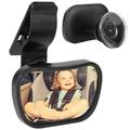 SchSin Baby Car Mirror Baby Rearview Mirror with Suction Cup & Clip Adjustable Wide View Car Interion