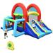 Topbuy Inflatable Bounce House 7-in-1 Kids Bouncer w/ Dual Slides Jumping Area Football Goal Basketball Hoop Ball Pit 480W Blower Included