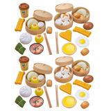 NUOLUX 58Pcs Breakfast Play Food Plastic Food Cooking Toys Pretend Role Play Toys