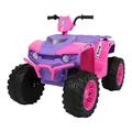 Mirabranlly 12V Powersport ATV Quad Battery-Powered Ride on Toy Battery-Powered Kid s Ride on Vehicle Head Lights Music Player Boys and Girls Car Toy Pink