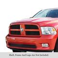 2009-2012 Dodge Ram 1500 Honeycomb Style Only Stainless Steel Black Powder Coated Finish 8X6 Horizontal Billet Black Stainless Steel Billet Grille