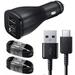 Samsung Adaptive Fast Charging Dual Port Car Charger 2x Cables for Samsung Galaxy A03s - 1x Fast Car Charger + 2x Type-C Cables 4FT