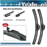 Yeahmol 26 +19 Fit For Infiniti M35h 2012 Windshield Wiper Blades Replacement Wiper Blades For Car Front Window (Set of 2 26 Inch + 19 Inch J U HOOK)