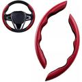 Car Steering Wheel Cover Universal Carbon Fiber Anti-skid Car Wheel Cover Anti-skid Plush Comfortable Steering Wheel Covers Accessories ï¼ˆredï¼‰ï¼ˆ2Pcsï¼‰