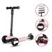 HighTech Mega GlideKick 3-Wheel Foldable Scooter With Lightup Wheels & Extendable T-Bar - Purple