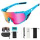 WEST BIKING 3 Lens Polarized Cycling Glasses UV400 Sunglasses Sports Goggles Blue