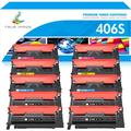 True Image 10-Pack Compatible Toner Cartridge for Samsung CLT-Y406S 406S Work with CLP-360 CLX-3300 CLX-3305FW CLX-3306W CLX-3306FN Xpress C460W C410W (4*Black 2*Cyan 2*Magenta 2*Yellow)