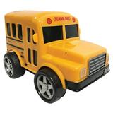 Mini Plastic Friction School Buses with Pull Back Action - Pack of 6