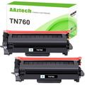 AAZTECH TN760 Toner Cartridge Compatible for Brother TN760 TN-760 TN 760 TN730 TN-730 MFC-L2750DW HL-L2390DW HL-L2350DW MFC-L2710DW HL-L2395DW Printer Ink (Black 2-Pack)