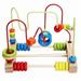 Counting Circles Bead Abacus Wire Maze Wooden Roller Coaster Educational Toys for Baby Kids Children