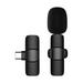 Docooler Mini Wireless Lavalier Microphone Clip-on Omnidirectional Mic Receiver Microphone System with Wind Muff Type-C Port Replacement for Android Smartphone Live Stream Interview Recording Video