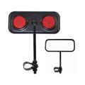 RECTANGULAR BICYCLE BIKE MIRROR BLACK WITH RED REFLECTOR Bike part Bicycle part bike accessory bicycle part
