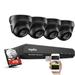 SANNCE 1080p 8-Channel CCTV Camera System 5-in-1 CCTV DVR Recorder with 4pcs Waterproof Wired Surveillance Camera 4TB Hard Drive