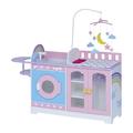 Olivia s Little World Wooden 6-in-1 Baby Doll Changing Station Playset for 16 Dolls Pink/Purple