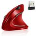 2.4G Wireless Vertical Ergonomic Optical Mouse SGEYR USB Bluetooth 800/1200/1600 DPI 6 Buttons-Red