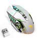 Rechargeable Wireless Bluetooth Mouse Multi-Device (Tri-Mode:BT 5.0/4.0+2.4Ghz) with 3 DPI Options Ergonomic Optical Portable Silent Mouse for vivo Y01 White Green