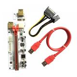 Latest PCI-E GPU Riser Express Cable 16X to 1X (6pin / MOLEX/SATA) with Led Graphics Extension - Ethereum ETH Mining Powered Riser Adapter Card