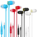 Set Of 4 UrbanX R2 Wired in-Ear Headphones With Mic For Celkon A35k Remote with Tangle-Free Cord Noise Isolating Earphones Deep Bass In Ear Bud Silicone Tips