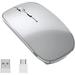 Wireless Mouse Chargeable Portable Silent Wireless Mouse 2.4G Wireless Mouse 3 Adjustable DPI for Laptop Mac MacBook Android PC (Grey)