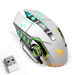 Rechargeable Wireless Bluetooth Mouse Multi-Device (Tri-Mode:BT 5.0/4.0+2.4Ghz) with 3 DPI Options Ergonomic Optical Portable Silent Mouse for BLU Touchbook G7 White Green