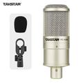 PC-K200 Cardioid-directional Condenser Recording Microphone Metal Structure Wide Frequency Response with Shock Mount for Network Karaoke Live Broadcast Recording Instrument Recording